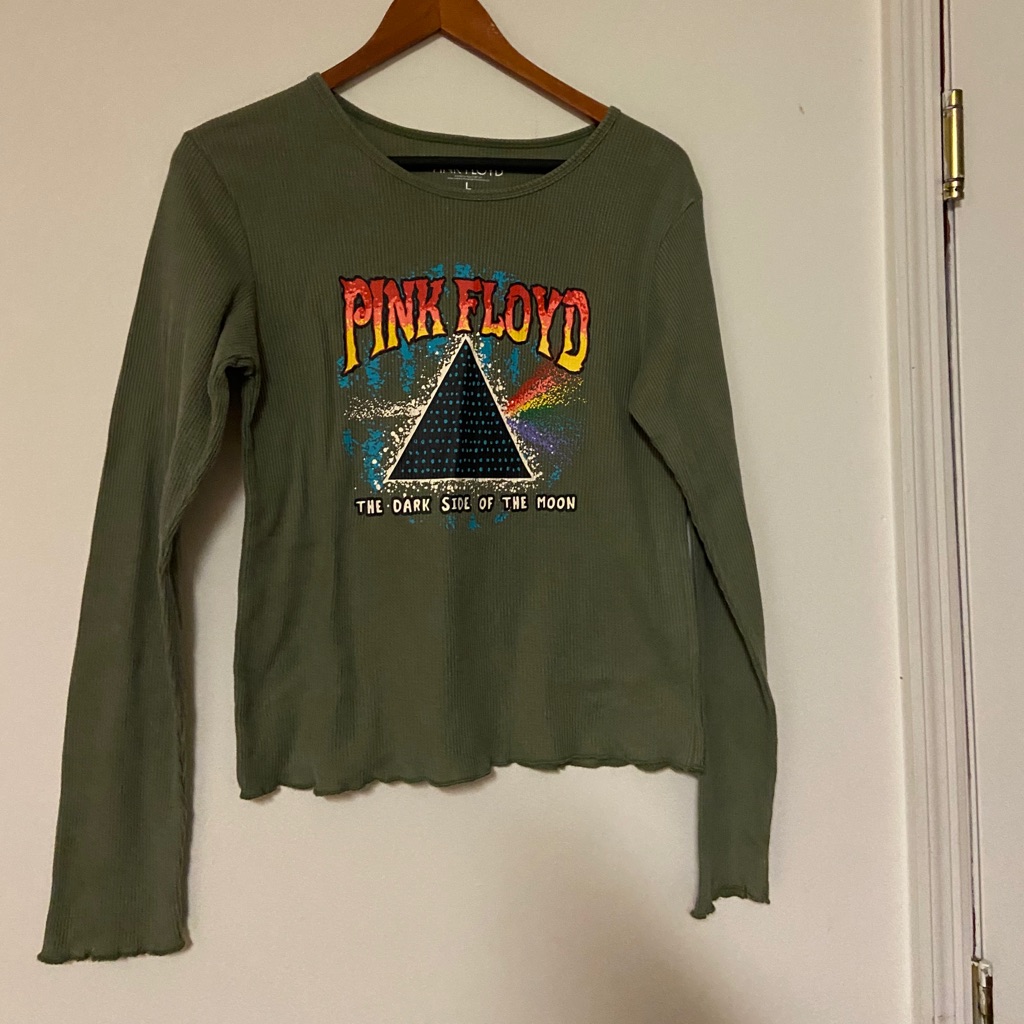 Pink Floyd Olive Green T-Shirt With Pyramid